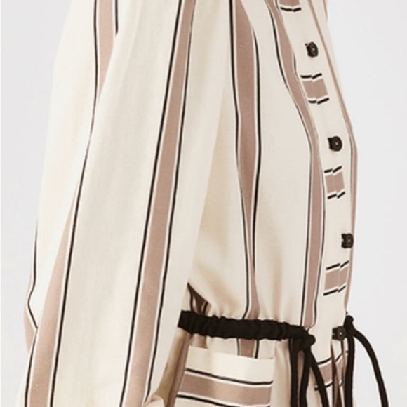 Dress To Park Stripe Linen Print Jacket with Black Accents NWT - Picture 3 of 13